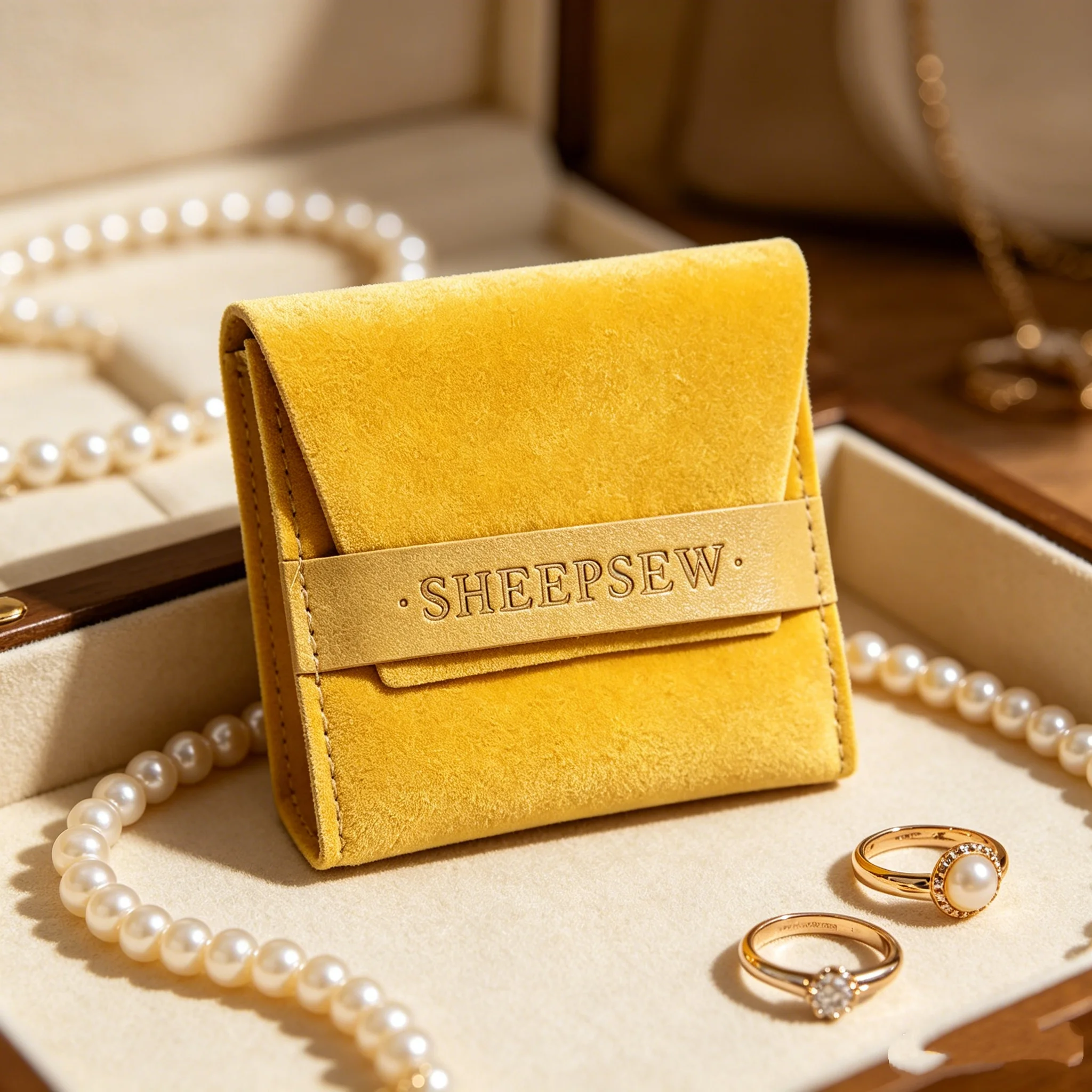 

50Pcs/Lot Custom Embossed Logo Microfiber Flap Necklace Gift Storage Bag Luxury Envelope Microfiber Ring Bracelet Jewelry Pouch