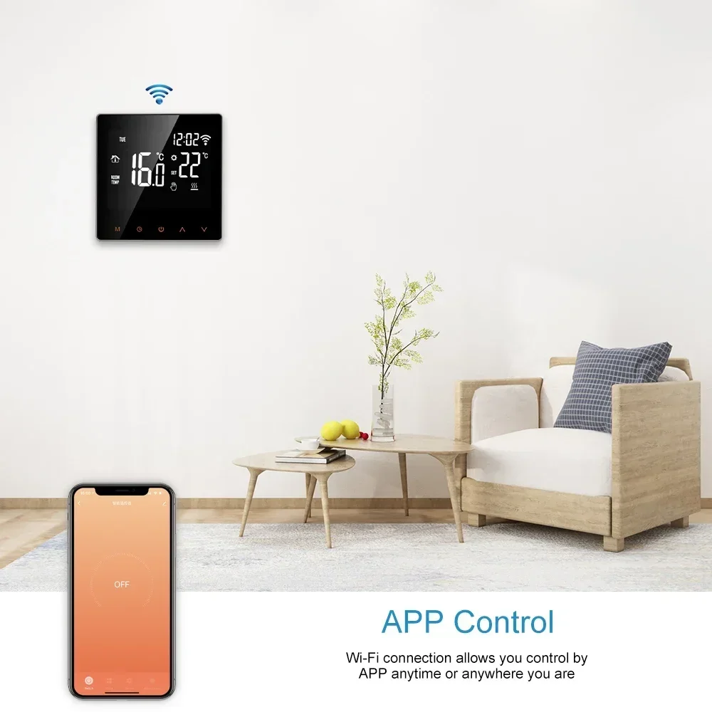 TUYA WiFi Smart Thermostat, Electric Floor Heating Water/gas Boiler Temperature Remote Control, Suitable for Google Home Alexa