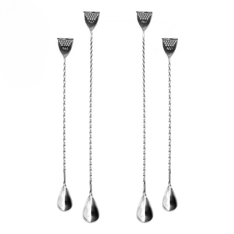 Spiral Bar Spoon Long Handle Japanese Double Head Multi-function Stirring Spoon for Cocktail Shaker Mixing Bar Drink Making