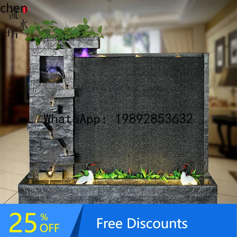 YFY Office Water Curtain Wall Living Room Fish Tank Flowing Water Fountain Creative Humidifier