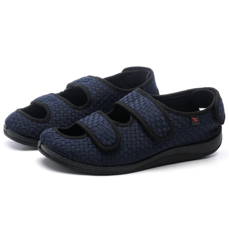 Middle-aged and elderly men and women with swollen feet and big toes can wear front and rear widening adjustable diabetic shoes