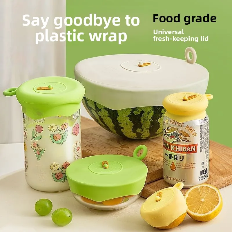 Food Cover Set Bowl Lids Heat Resistant Round Refrigerator Leftovers Universal Sealing Lids Reusable Kitchen Covers