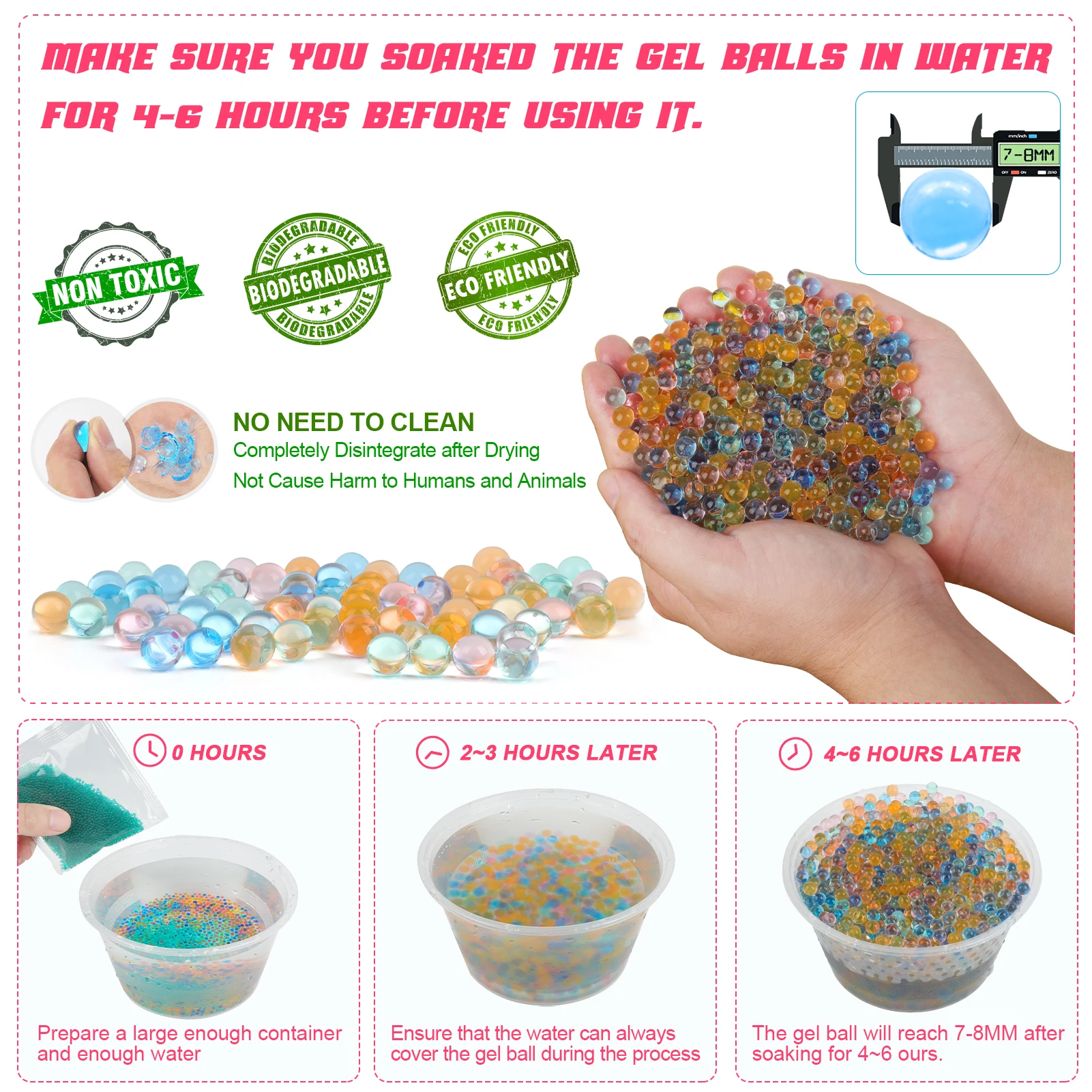 Automatic Gel Ball Blaster,AKM Splatter Ball Blaster Toy with Drum Mag & 50000 Water Beads for Outdoor Shooting Games Kids Gifts