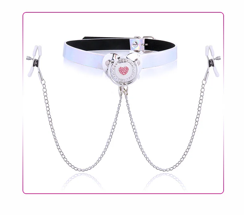 TleMeny Sexy Toy PU Leather Pacifier Mouth Gag Oral Sex With Chain Nipple  Clip Fetish Bondage Nipple Clamps Erotic Sex Adult Toy - AliExpress 66