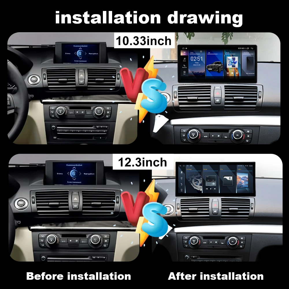 For BMW X1 E81 E82 E87 2007 - 2011 Car Radio Carplay Player Android 16 Auto Navigation Stereo Wireless GPS BT WIFI 4G Multimedia