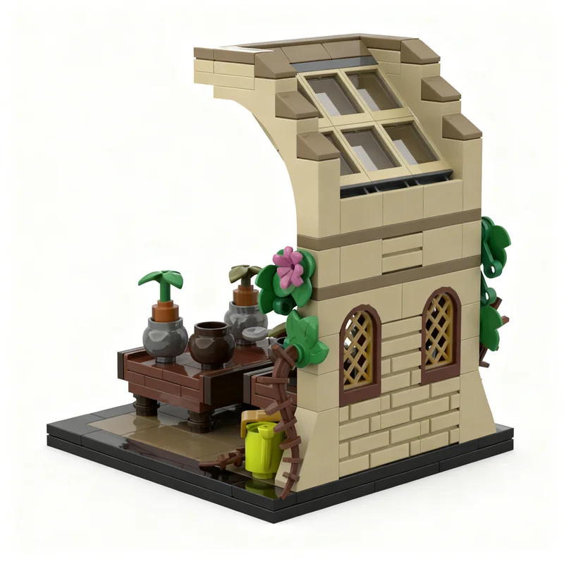 196pcs MOC Harry Professor Sprout S Herbology Classroom Model Building Blocks Architecture Christmas Gifts Toy Brick Kids view 3