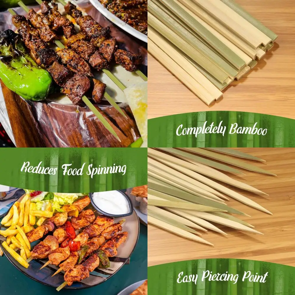 

Bamboo Skewers for Kebabs, Food, and Drinks - 10 Inches, Pack of 1000