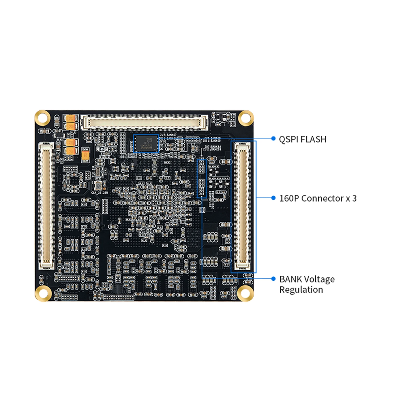 Puzhi ZU7EV-SOM FPGA 코어 보드, 자일링스 ZYNQ 울트라스케일 + MPSOC XCZU7EV FPGA 개발 보드, 산업용 등급