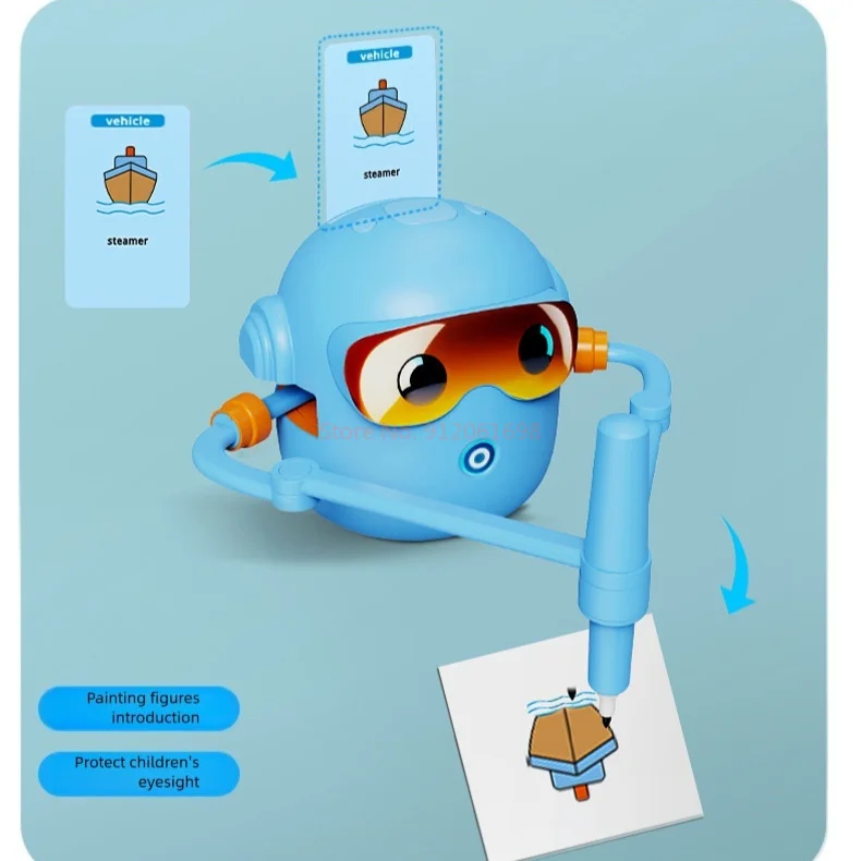 Giocattolo robot da disegno automatico intelligente Regalo di compleanno per l'educazione precoce per i bambini Nuova pittura Figura giocattolo bestseller transfrontaliero