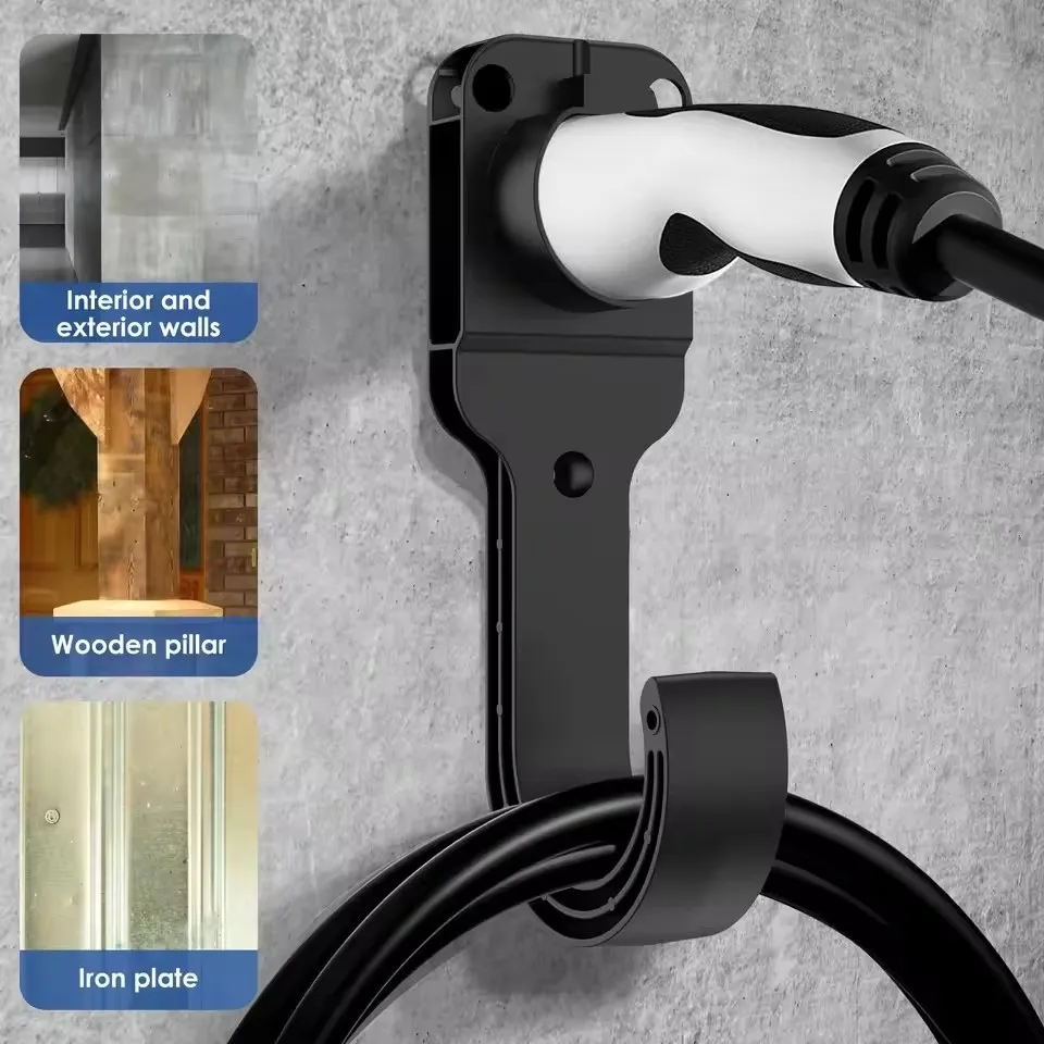 Strong and Durable Electric Car Charger Cable Holder Base with Hook Type 2 Charging Cable Charging Plug Extra Protection Bracket