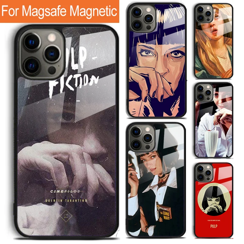 Classic American movies PULP FICTION Phone Case For iPhone 16 15 14 13 12 Pro Max Plus Magsafe Magnetic Wireless Charging Cover