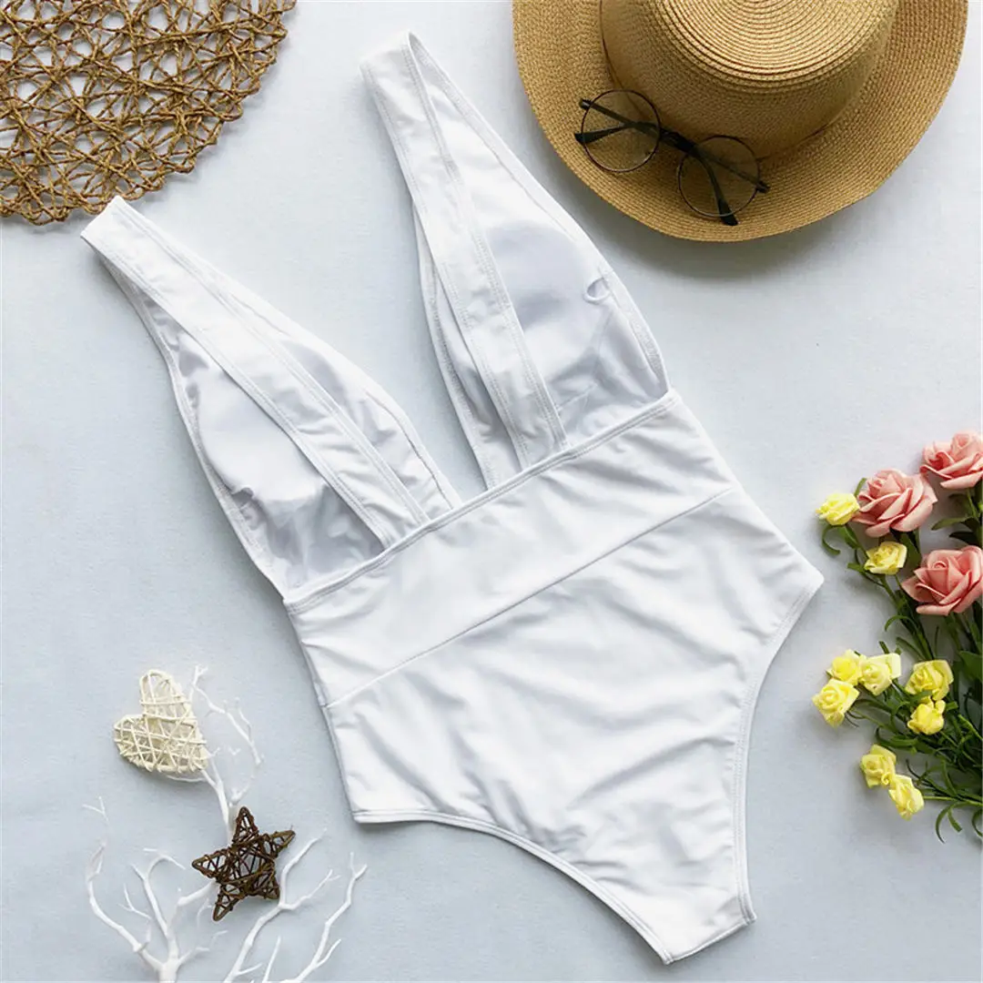 Neuer, verführerischer, tief ausgeschnittener Monokini-Badeanzug mit offenem Rücken, hohem Beinausschnitt, für Damen, einteiliger Badeanzug, gepolsterter Badeanzug, Badebekleidung für Damen, Modell V1035. – Detail 26