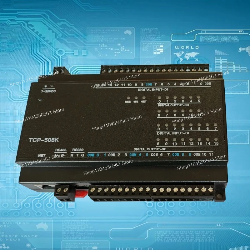 16DI 12DO Ethernet Remote IO Module RJ45 Modbus TCP Controller Digital Input Relay Output for PLC Expansion
