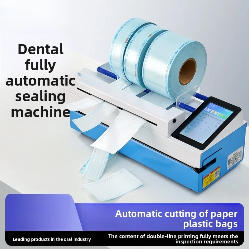 Automatic Dental Heat Sealer for Sterilization Pouches, Paper-Plastic Bag Cutting & Sealing , Medical Autoclave Packaging Sealer