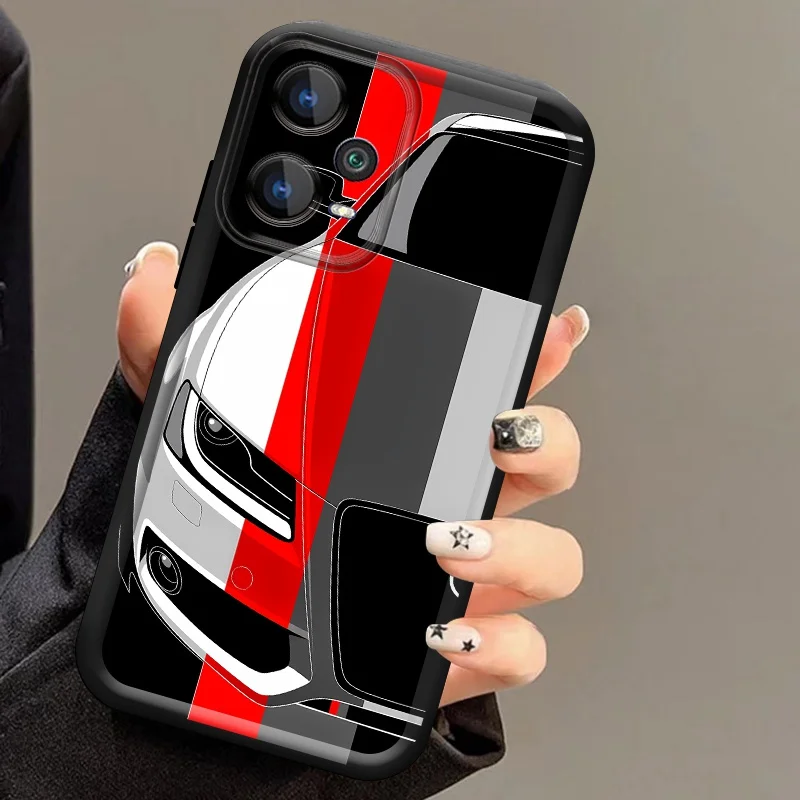 Red and White Car Pattern Soft Rubber Phone Case for Redmi Note 15 14 13 12 11 PRO 5G 4G Soft Protective Cover view 3