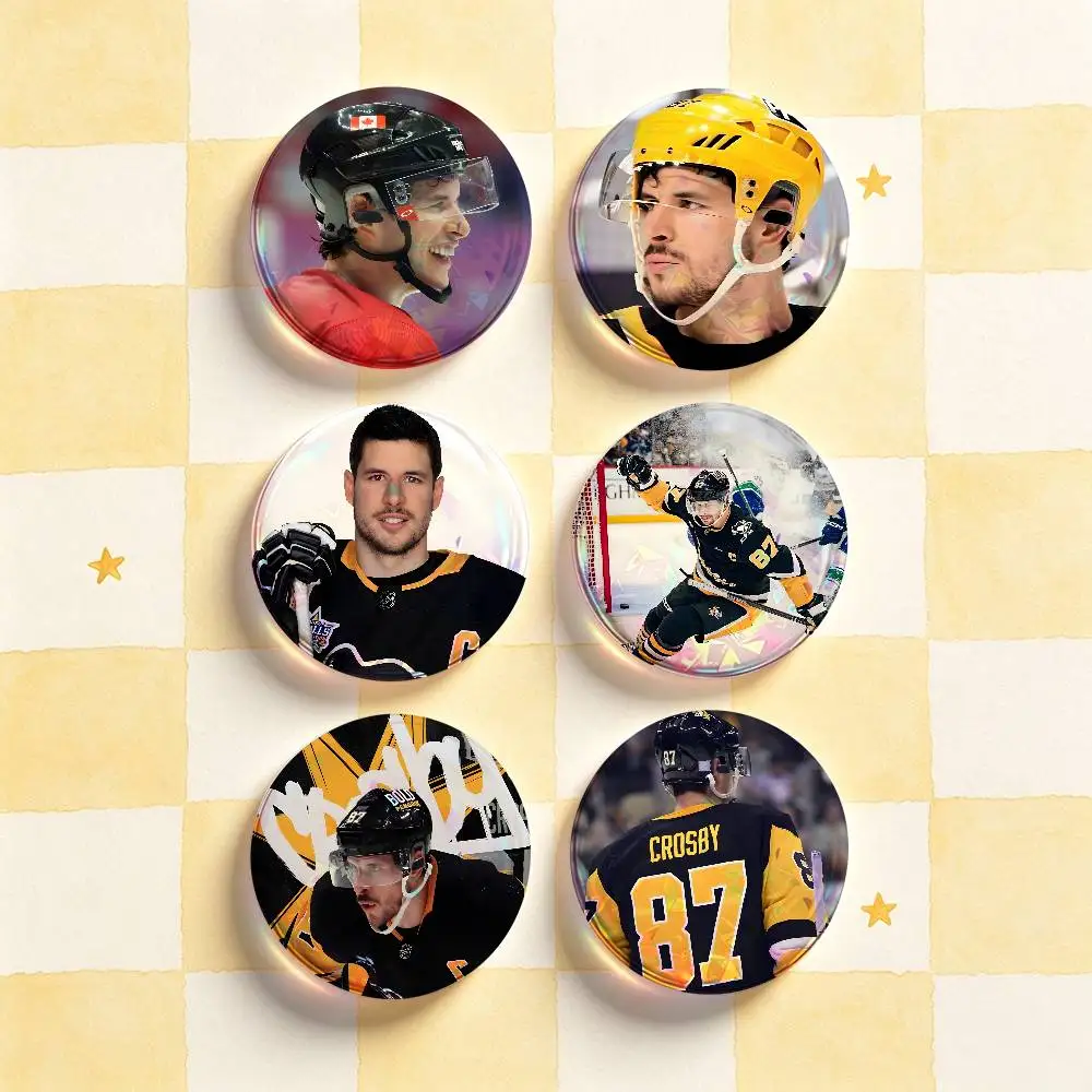 S-Sidney Crosby N-NHL P-Pen Badges 25 32 44 58 75 mm Round Customizable Wholesale Fan goods Self-made fan freebies