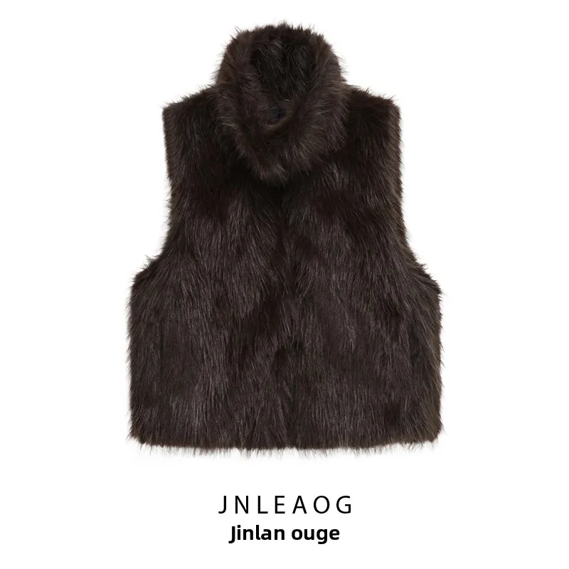 

Faionable Versatile Artificial Vest JNLEAOG Women's Clothing Street Sle ort Length Polyester Autumn New Arrival
