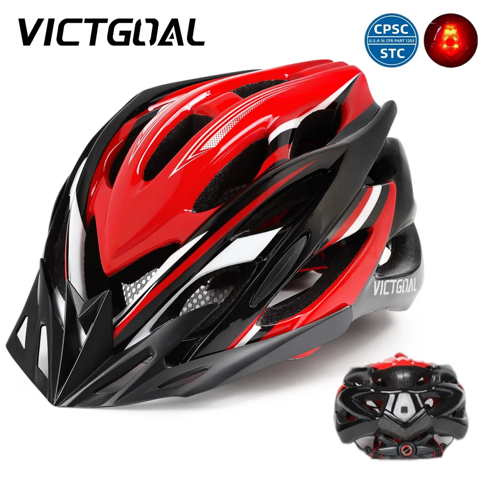 

VICTGOAL Lightweight Bicycle Helmet Adults Removable Sun Visor LED Backlight Safety Cycling Caps MTB Mountain Road Bike Helmets