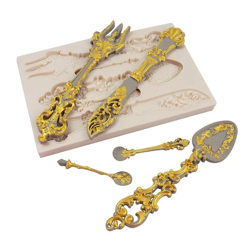 

Silicone Tableware Mold - Spoon & Fork Shapes for Cake Decorating,, Jelly, and DIY Crafts, /Microwave Kitchen Gadget