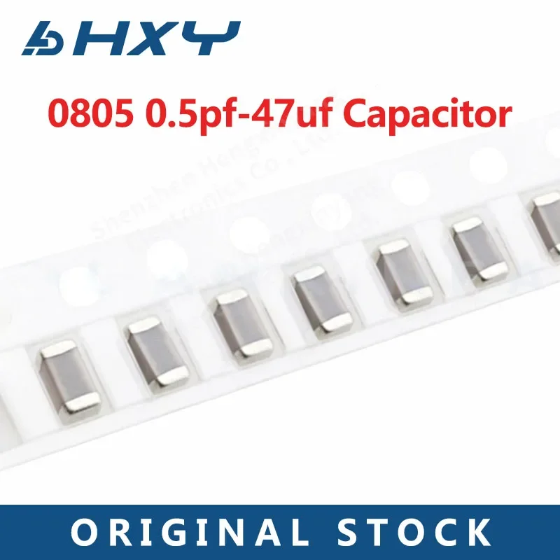 100PCS 0805 SMD CHIP Multilayer Ceramic Capacitor 50V 0.5pF-47UF 10pF 22pF 100pF 470pF 1nF 10nF 100nF 0.1uF 1uF 2.2uF 4.7uF 10uF