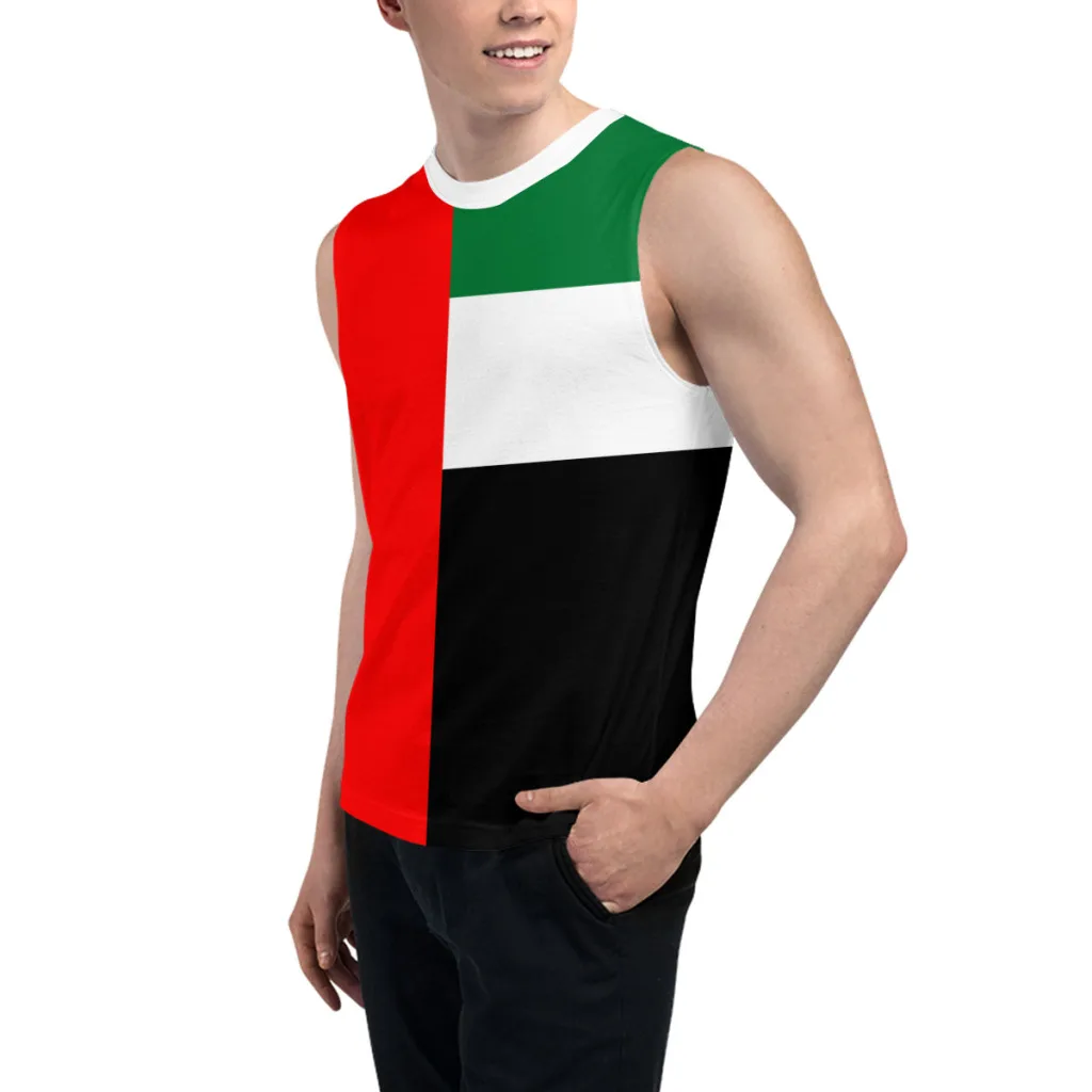 Sleeveless T-shirt United Arab Emirates Flag 3D Men's Boys Tshirt Gyms Tank Tops Fitness Joggers Basketball Training Vest