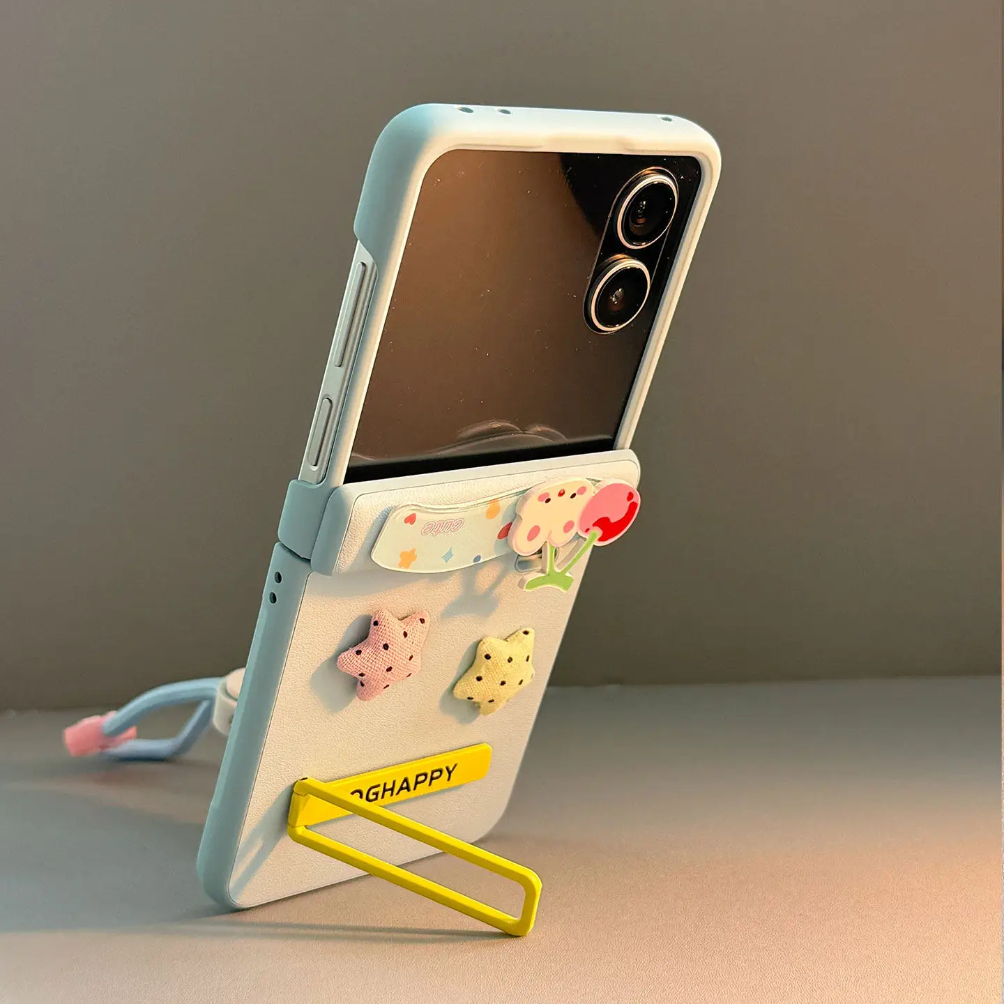 Urocze etui na telefon z magnetycznym stojakiem w kształcie gwiazdy, wykonane ze skóry PU z zawiasem, do Samsung Galaxy Z Flip 7 6 Flip 6 ZFlip7 — zdjęcie produktu 3