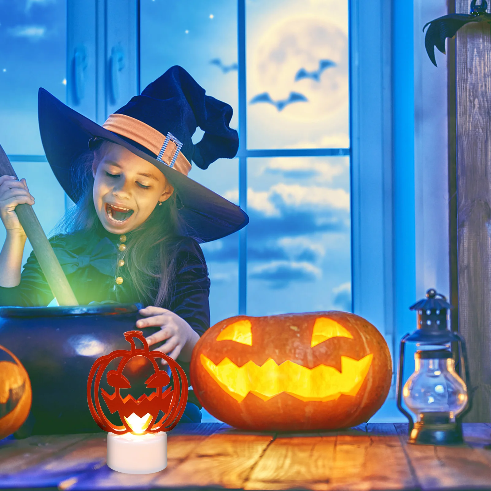 

Pumpkin Night Lamp 3d Mini Plastic LED Desk Light Halloween Baby Decoration Festival LED Bedside Light
