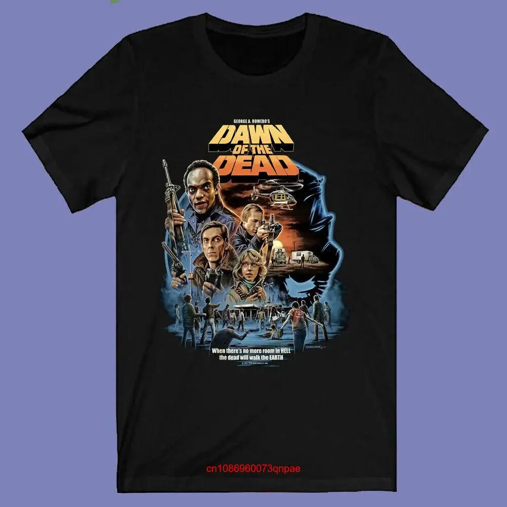 Мужская черная футболка с длинным или коротким рукавом и логотипом из фильма «Рассвет мертвых»