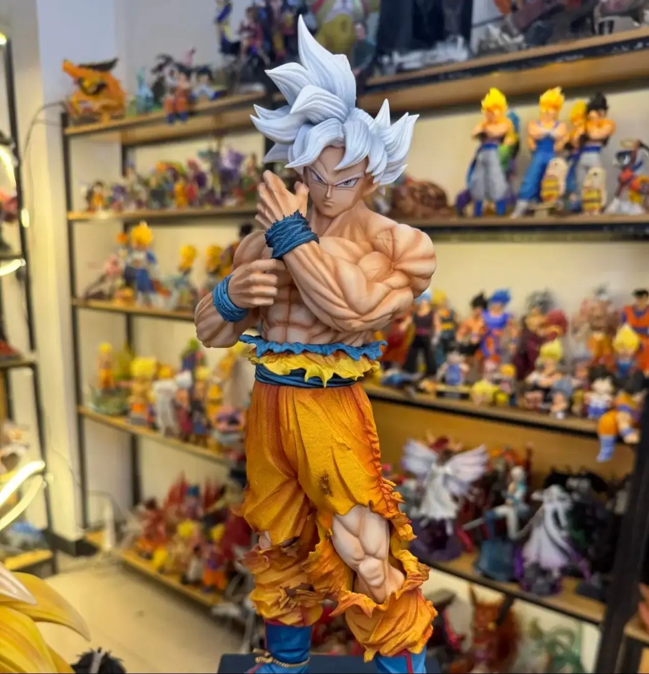Figura de Anime Dragon Ball de CK Studio, 35 cm, Ultra Instinto, Son Goku ‌ Figura de Kakarotto de 2 cabezas, estatua de PVC, modelo de juguete, regalo