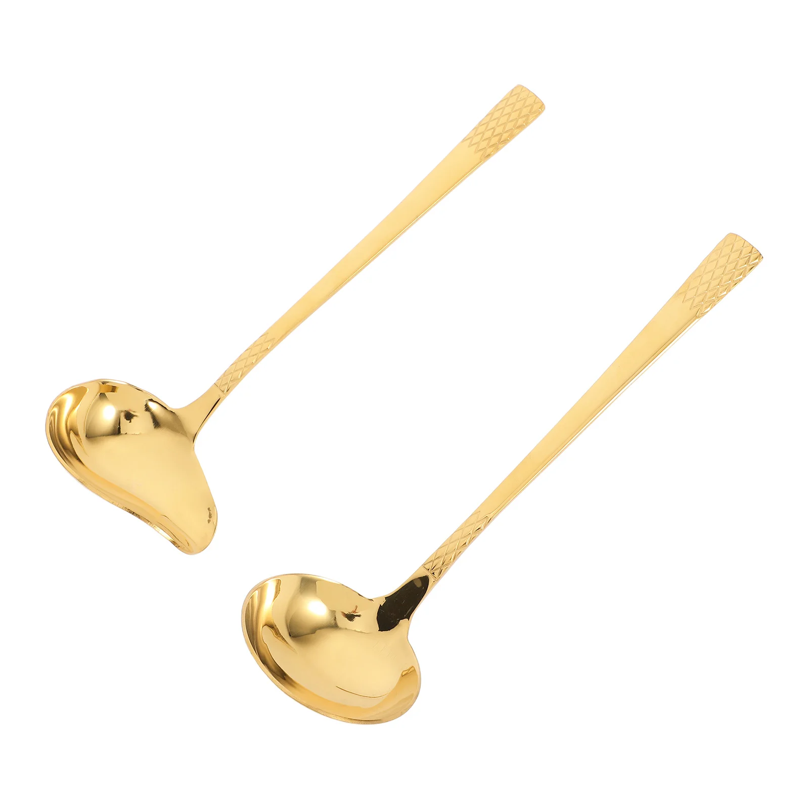 

2pcs Stainless Steel Saucing Ladle Large Capacity Gravy Spoon For Oil Sauce Pouring Home Kitchen Soup Serving Scoop Spoon