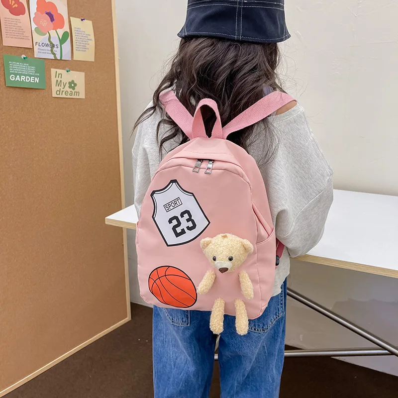 

Portable Backpack Kindergarten Children's Bear Backpack Cartoon Cute Backpack 1-6 Years Boys and Girls Fashion Casual Backpack