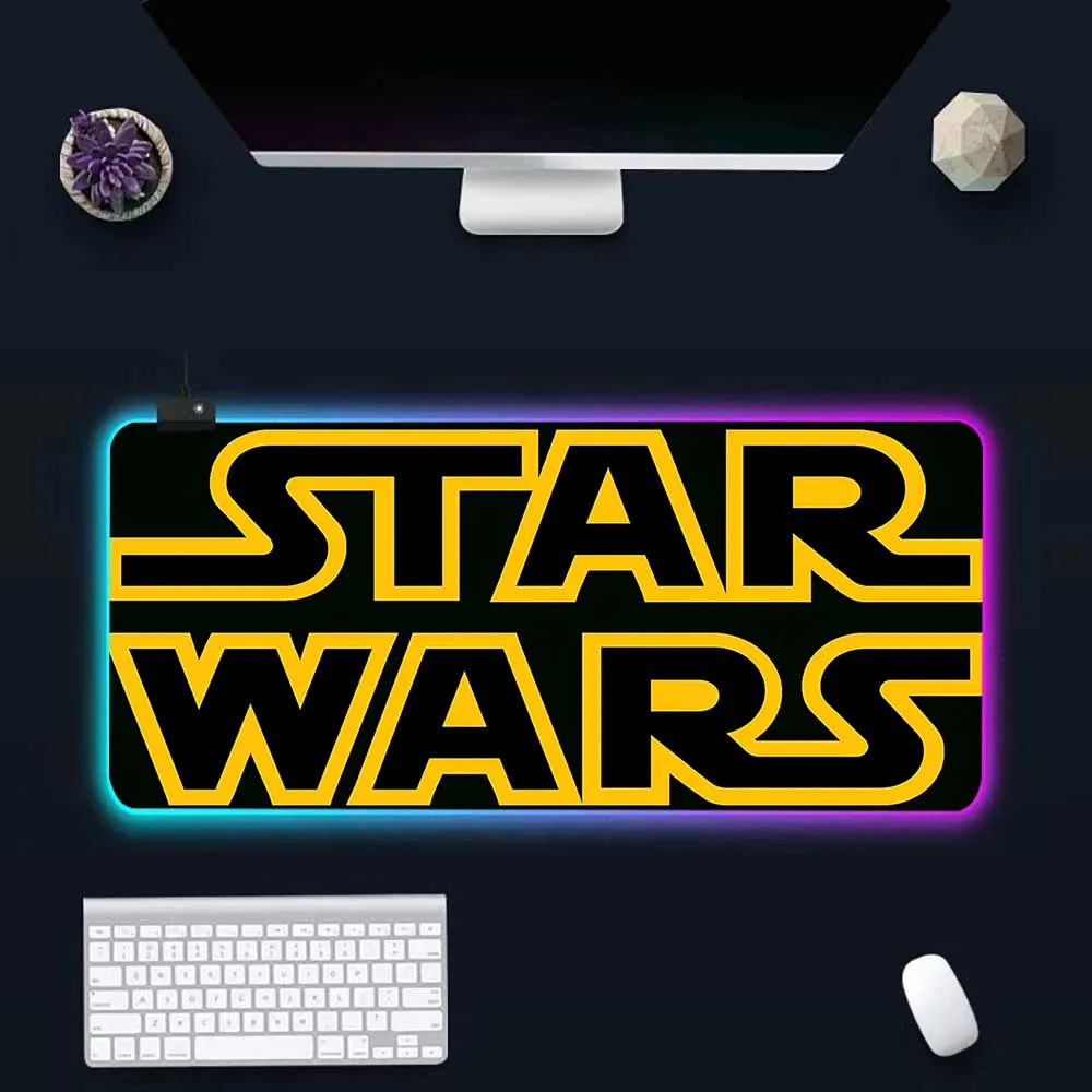 RGB Pc Gamer Keyboard Mouse Pad Mousepad LED Stars Wars Glowing Mouse Mats Rubber Gaming Computer Mausepad