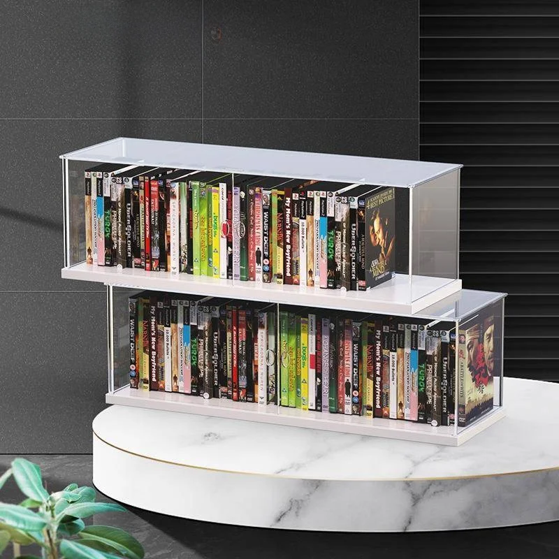 Large Capacity Transparent  Storage Box Disk Card Display Organizer Desktop Album Placement Stand Modern Simple Style
