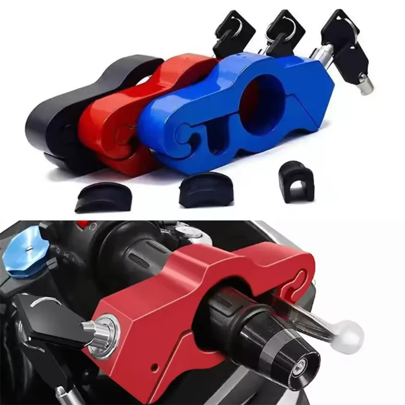 قفل مقود الدراجة، قفل مضاد للسرقة، مركبة كهربية للدراجة النارية مع مفتاحين لركوب الدراجات، قفل من سبائك الألومنيوم، أقفال سرقة صلبة #4