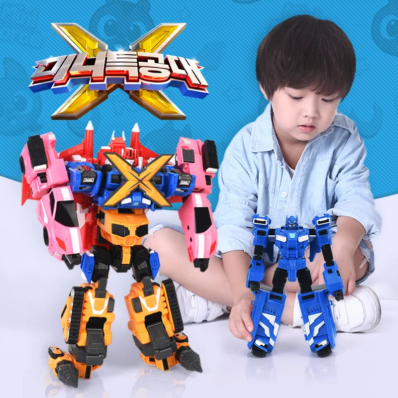 Jouet de modèle de robot de transformation MiniForce X pour enfants, agent spécial, assemblage de puzzle, Mech