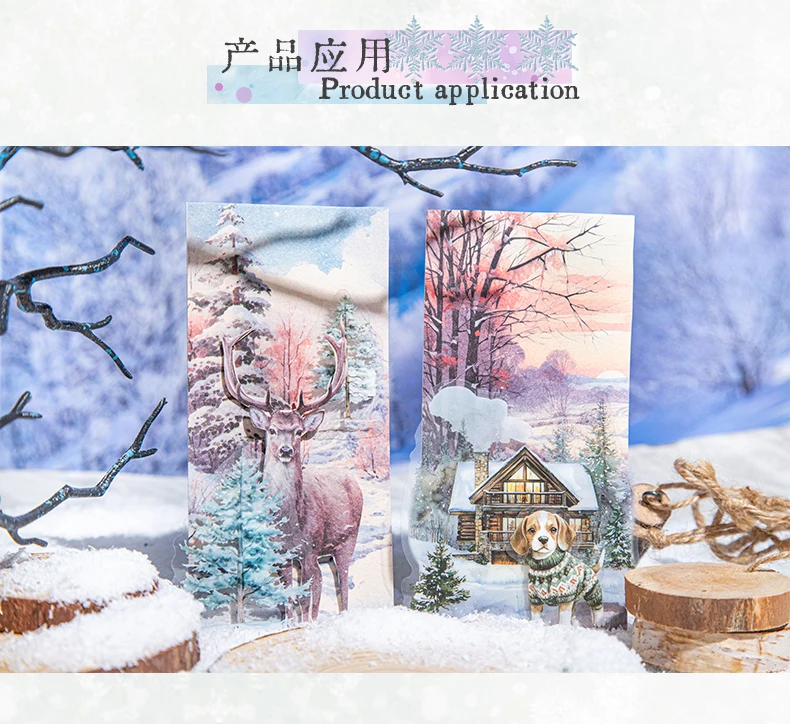 30 Blatt Vintage Winterlandschaft Dekor Scrapbooking Material Papier DIY Scrapbooking Dekor Junk Journal Planer Kunstpapier – Detail 9