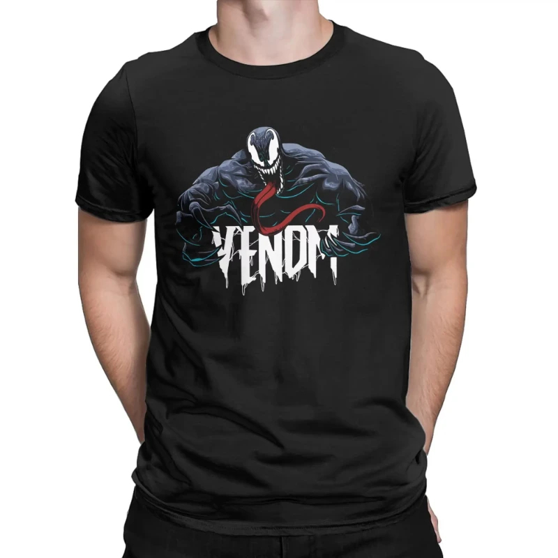 Verano Marvel 2026 nuevo Spider-Man VS Venom cubierta de cómic estampado moda hombres Casual cuello redondo Camiseta suelta de manga corta