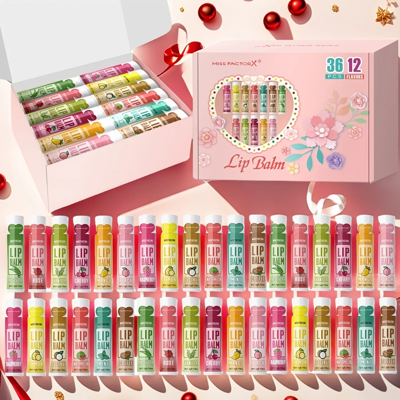 

36PCS per box Premium Gift Set Moisturizing Lipstick Set 5g Moisturizing and radiant Unique gift for women