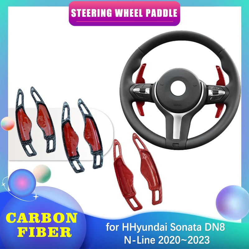 

Автомобильный руль для Hyundai Sonata DN8 N-Line 2020 ~ 2023 2021, ABS, углеродное волокно, рычаг переключения передач, аксессуары для расширения