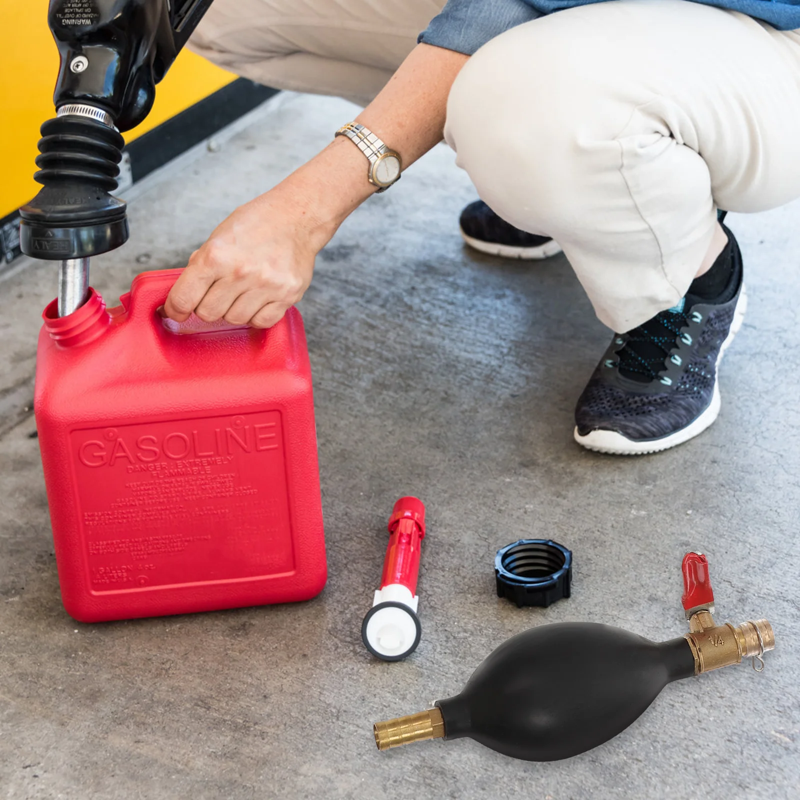 1 Stück manuelle saugfähige Pumpe, 10 mm Premium-Benzin-Diesel-Siphon-Schlauch, unverzichtbar für Reparaturwerkstatt-Leiter