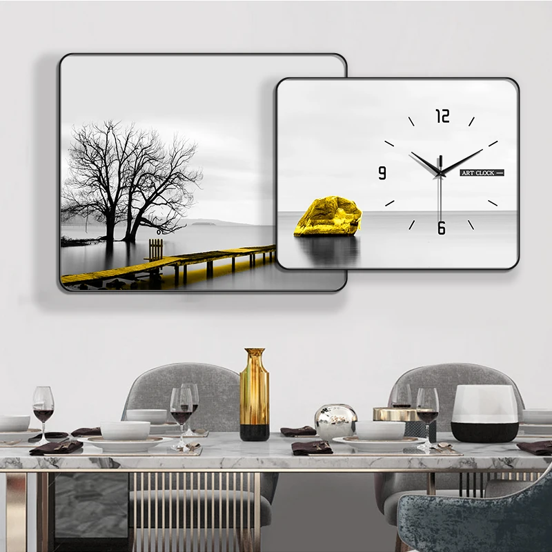 

Modern Simple Restaurant Clock Living Room Fashion Hanging Wall Nordic Creative Hanging Picture Clock Wall Decoration