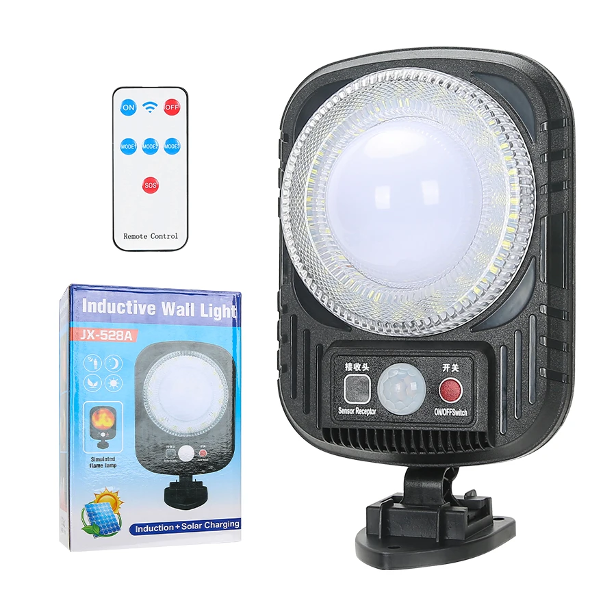 

LED Solar Outdoor Lights With Remote Lamp Garden Waterproof Balcony Staircase Human Body Motion Powered Sensing Wall Light