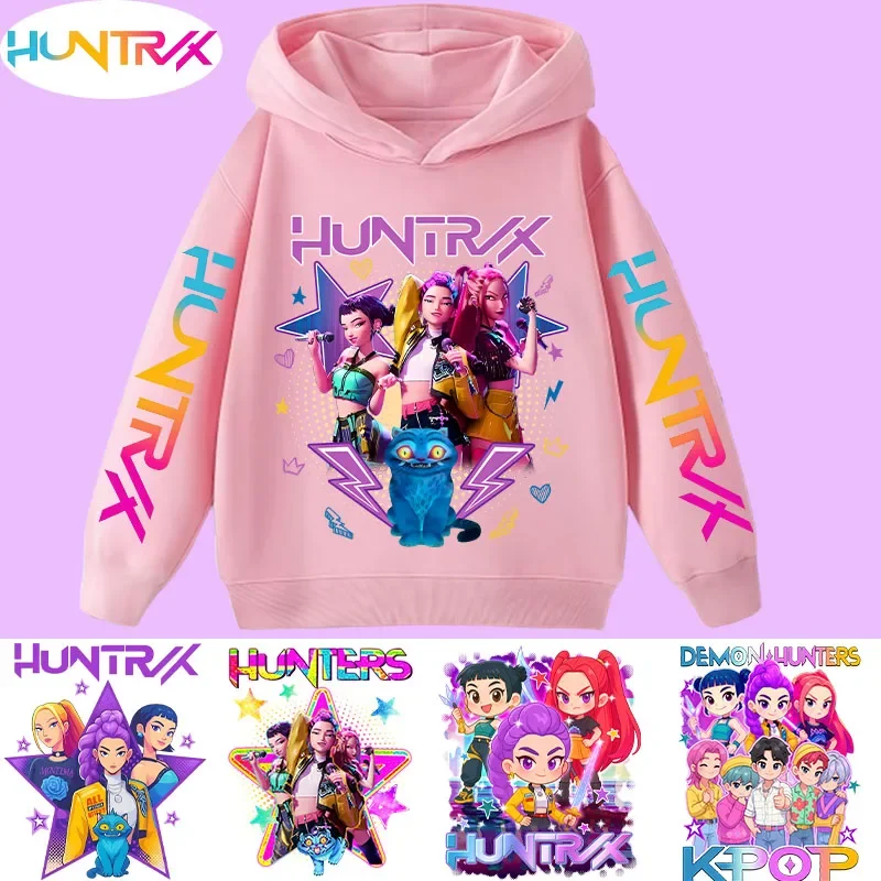 

New children's hooded sweatshirt - Kpop Demon Hunters. Girls' sports shirt. Boys' casual top. Long-sleeved for autumn and winter