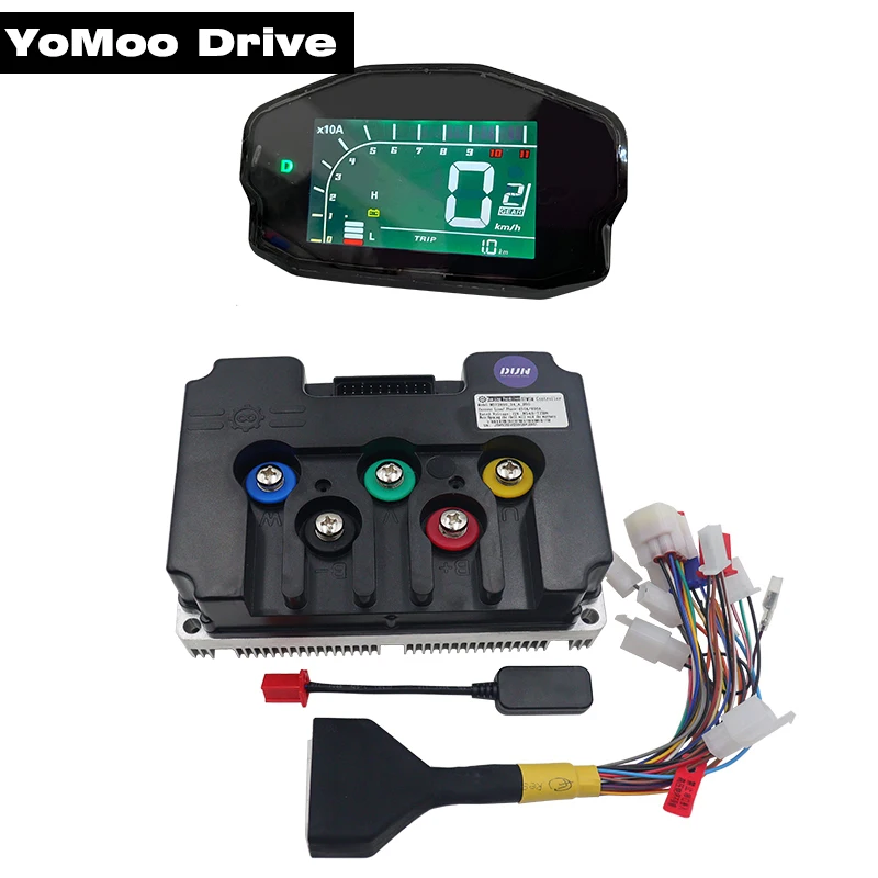 

ND721000 V2 500A Пик 1000A Контроллер Fardriver Контроллер двигателя BLDC FOC PMSM с дисплеем DKD для электродвигателя 6-8 кВт