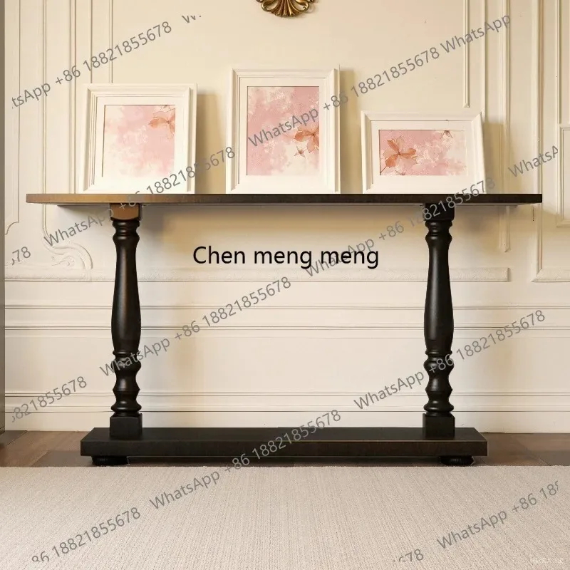 

K153 French medieval retro solid wood porch table American style, counter case home display stand end view table furniture