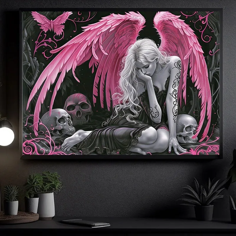 Fashion Fallen Angel,Funny Creative Wall Decor,Home Kitchen Living Room ,Office Toilet Artwork Canvas Wall Art Poster,Frameless