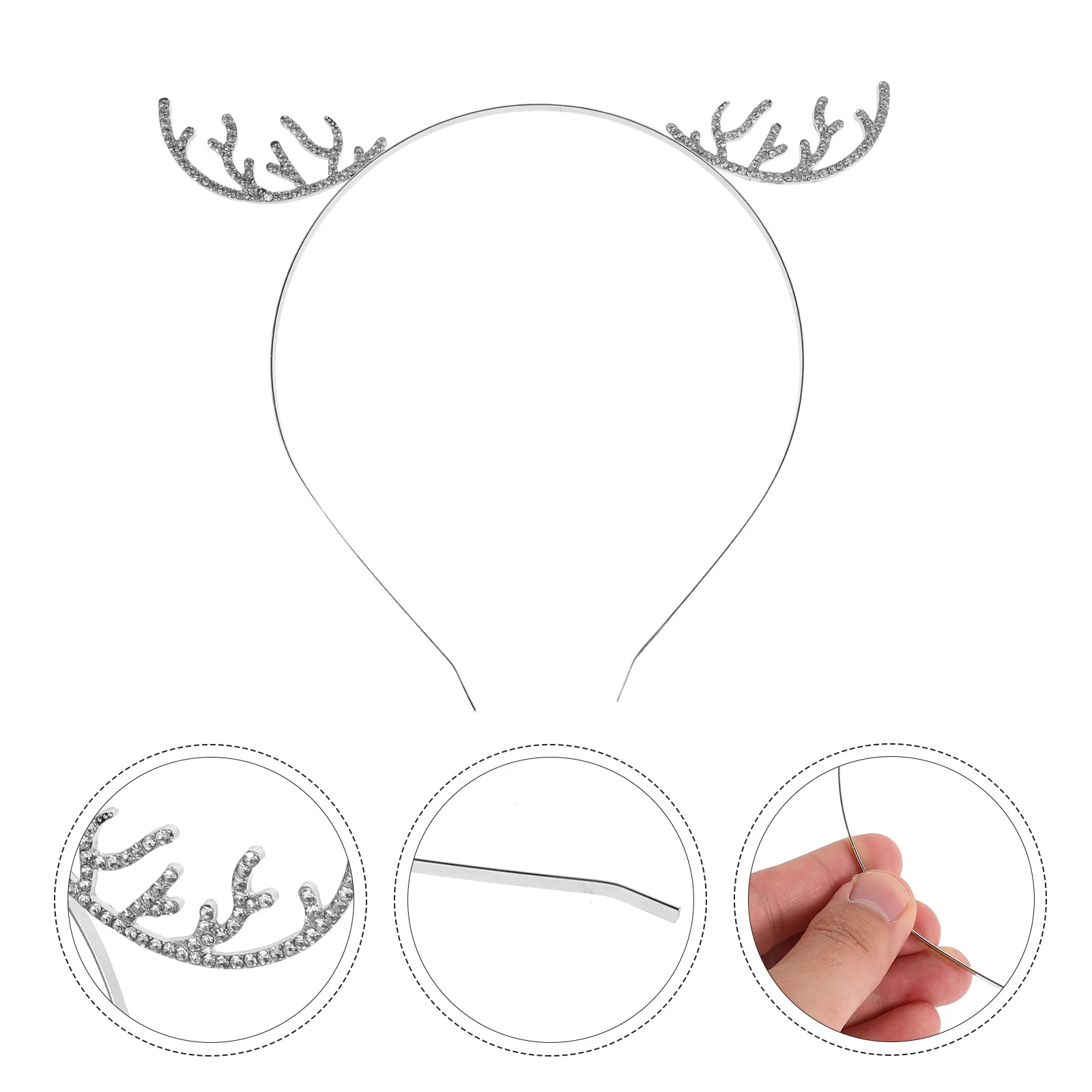 

Elegant Snowflake Antler Headband Reindeer Horns Hair Hoop for Holiday Party Festive Gathering Photo Shoot Accessory