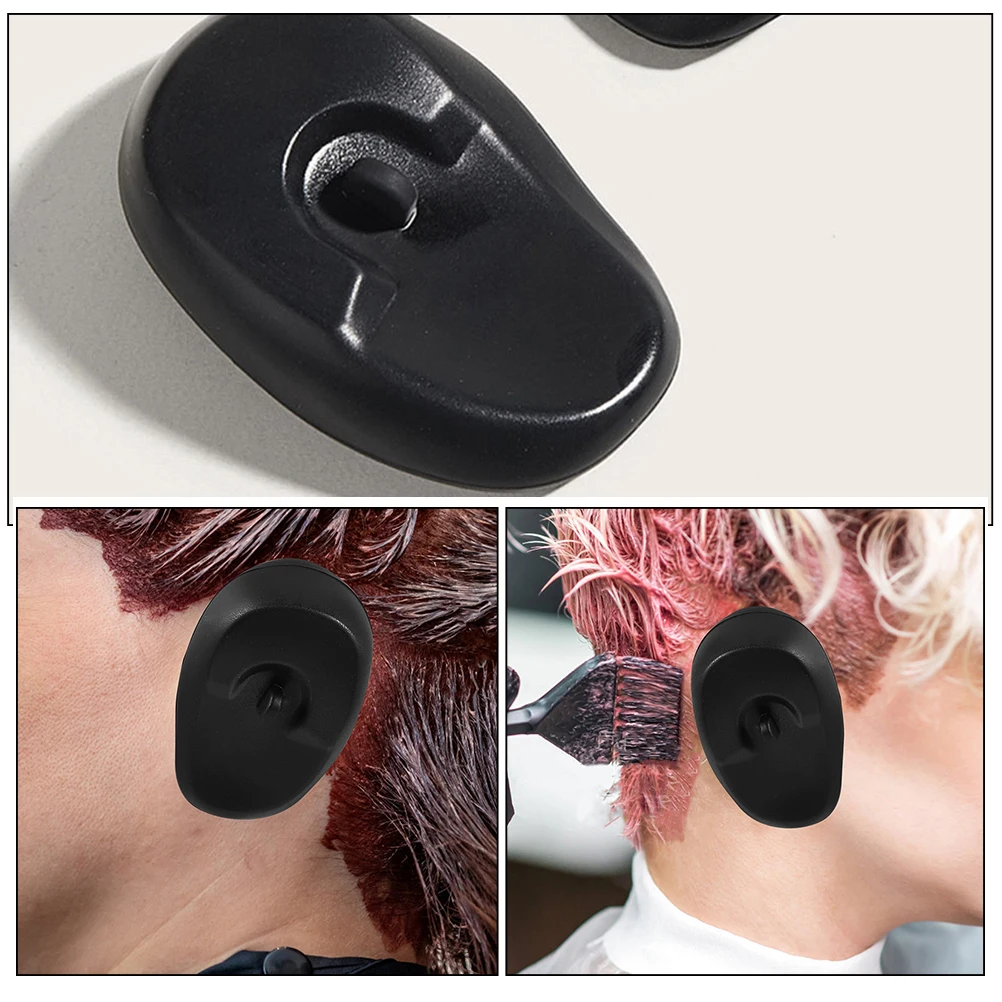 

3 Pairs Dye Earmuffs Covers Black Yellow Lilac Reusable Ear Protectors for Ear Caps For Hair Dryer Dyeing Shower Silica Gel