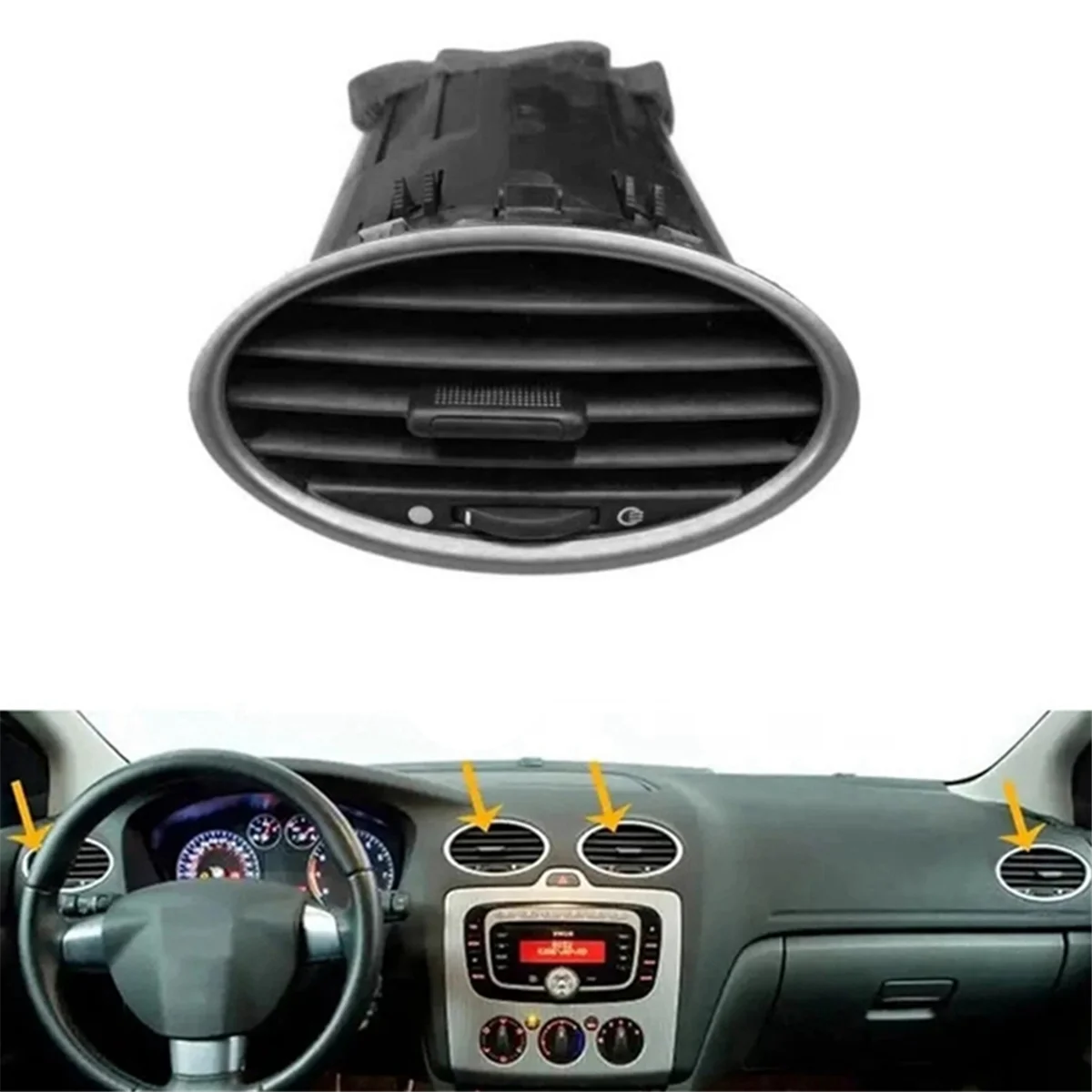 Für ford focus mk2 2006-2015 4m51-a014l21-ad Front-Dash-Center-Klimaanlage Auslass-Entlüftung gitter 4 m51a014l21ad