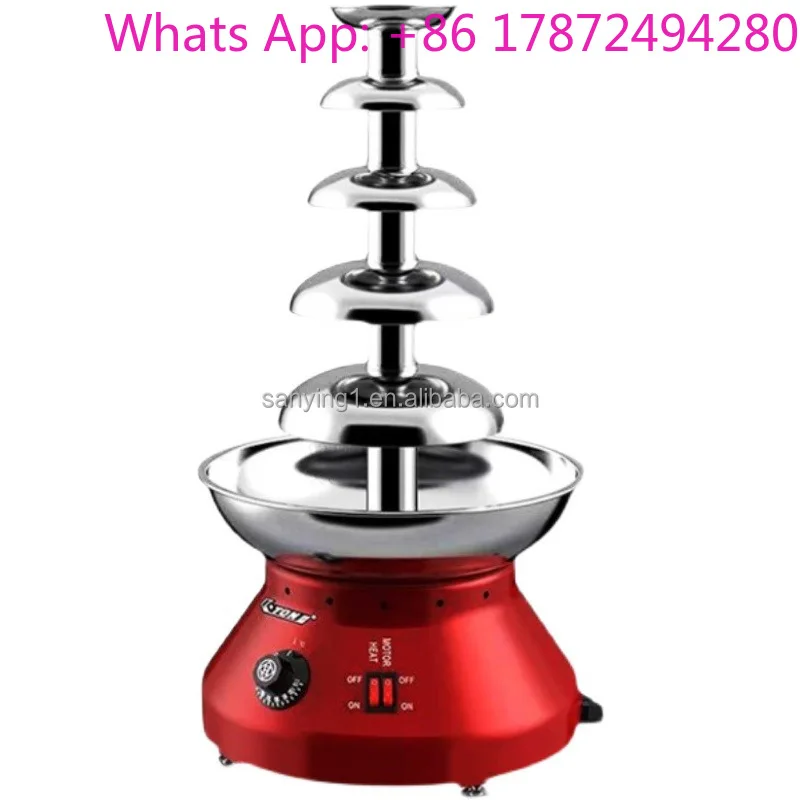 Commercial Catering Chocolate Fountain, 5 Tier Electric Chocolate Melting Hot Pot Machine